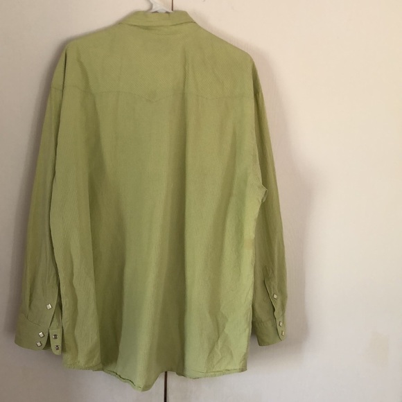 Men’s green pearl snap button up Resistol rode gear - Picture 13 of 15